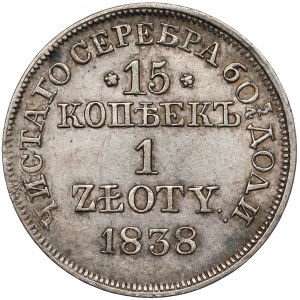 15 kopiejek = 1 złoty 1838 MW, Warszawa