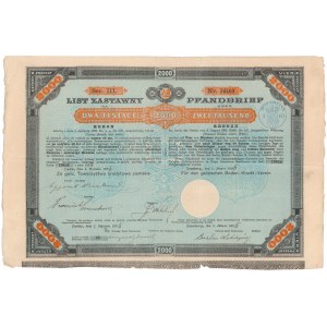 Lwów, Galicyjskie TKZ, List zastawny 2.000 kr 1895