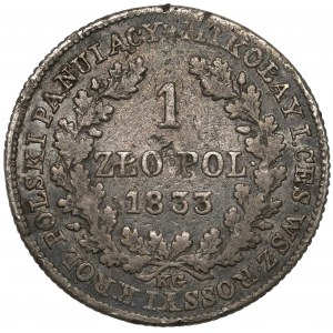 1 złoty polski 1833 KG - litery 'S ODWRÓCONE - b.rzadka