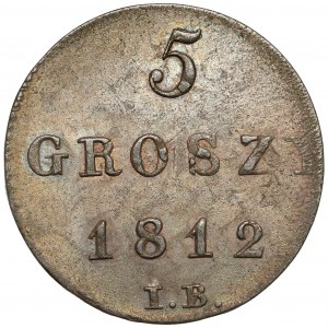 Księstwo Warszawskie, 5 groszy 1812 I.B. - data duża, szeroko