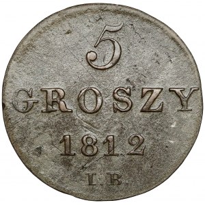 Księstwo Warszawskie, 5 groszy 1812 I.B. - mała data
