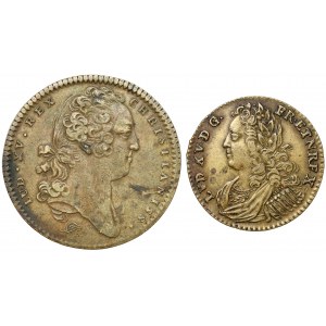 France, Louis XV, brass tokens (2pcs)