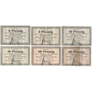 Xions (Książ), 2x 5, 2x 10 i 2x 50 pfg 1917 (6szt)
