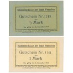 Wreschen (Września), 1/2 i 1 mk 1914 (2szt)