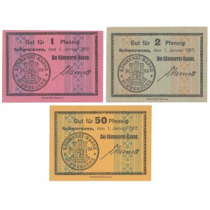 Schwersenz (Swarzędz), 1, 2 i 50 pfg 1917 (3szt)