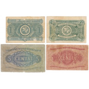 Litwa, 1 - 10 Centu 1922 - wrzesień / listopad (4szt)