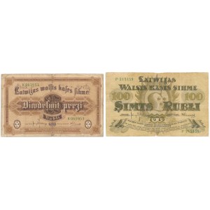 Latvia, 25 & 100 Rubli 1919 (2pcs)