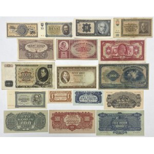 Czech Republic & Slovakia, set of banknotes - canceled (17pcs)