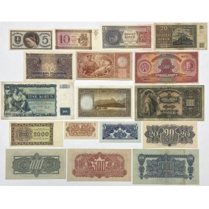 Czech Republic & Slovakia, set of banknotes - canceled (17pcs)