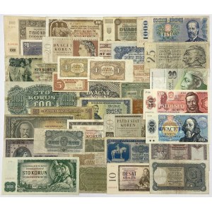 Czechosłowacja - niekasowane banknoty, zestaw (36szt)
