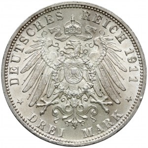 Bayern, 3 mark 1911 D
