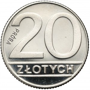 Próba NIKIEL 20 złotych 1989 - PRÓBA odwrotnie