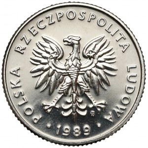 Próba NIKIEL 20 złotych 1989 - PRÓBA odwrotnie