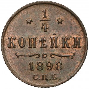 Rosja, Mikołaj II, 1/4 kopiejki 1898