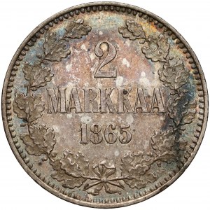 Finlandia / Rosja, Mikołaj II, 2 marki 1865