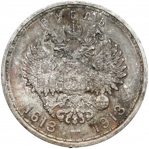 Rosja, Mikołaj II, Rubel 1913, 300 lat Romanowów - stempel głęboki