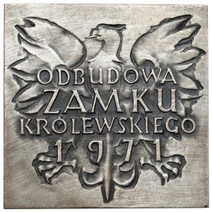 Plakieta SREBRO odbudowa Zamku Królewskiego 1971