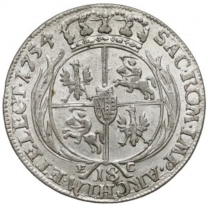 August III Sas, Ort Lipsk 1754 EC - mała głowa