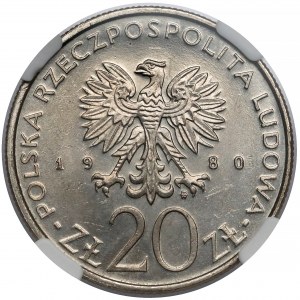 Próba MIEDZIONIKIEL 20 złotych 1980 Łódź 1905