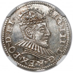 Zygmunt III Waza, Trojak Ryga 1590 - LI+ - PIĘKNY