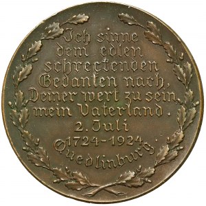 Niemcy, Quedlinburg, Medal na 200 urodziny poety Friedricha Gottlieba Klopstocka 1924