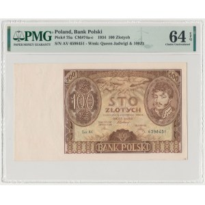 100 złotych 1934 - dwie kreski w znaku wodnym