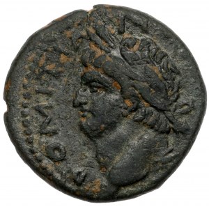 Domicjan (81-96 n.e.) AE Semis, Antiochia - Ciekawy portret!