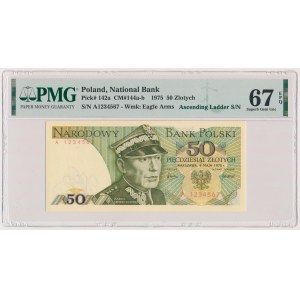 50 złotych 1975 - numer kolejny - A 1234567