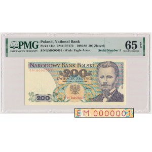 200 złotych 1988 - EM 0000001