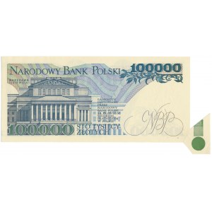 DESTRUKT 100.000 złotych 1990 - błąd cięcia motylek