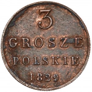 3 Polnische Grosze 1829 FH - Neuprägung