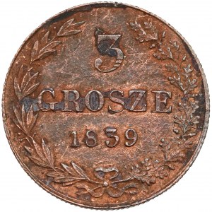 3 grosze 1839 MW - nowe bicie