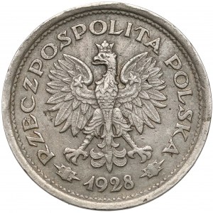 Próba NIKIEL 1 złoty 1928 - bez PRÓBA - wieniec dębowy - b.rzadka