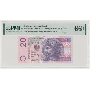 20 złotych 1994 - AA 0003228