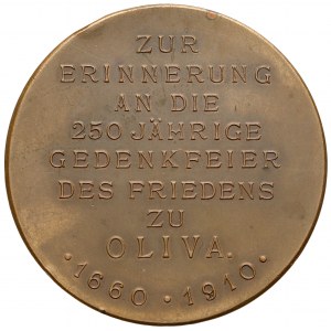 Medal, 250 rocznica pokoju w Oliwie 1910