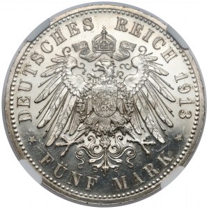 Preussen, 5 mark 1913 A - Polierte Platte