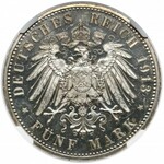 Preussen, 5 mark 1913 A - Polierte Platte