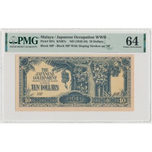 Malaya, Japanese Occupation WWII, 10 Dollars (1942-44)