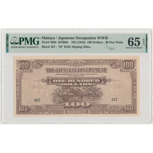 Malaya, Japanese Occupation WWII, 100 Dollars (1944)