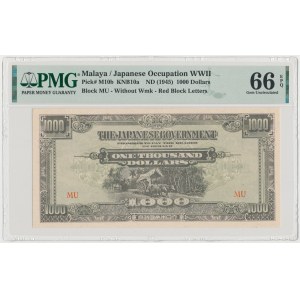 Malaya, Japanese Occupation WWII, 1.000 Dollars (1945)