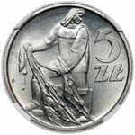 5 złotych 1958 Rybak - wąska ósemka