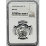 5 złotych 1958 Rybak - wąska ósemka