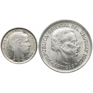 Urugwaj, 20 centesimos 1942 i 1 peso 1942 (2szt)