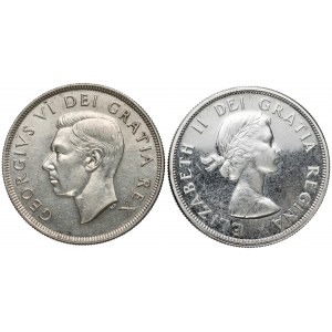 Kanada, Jerzy VI i Elżbieta II, Dolary 1949-1962 (2szt)