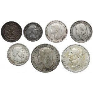 Niderlandy, od 1/2 do 25 centów 1849-1895, zestaw (7szt)