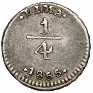 Peru, Lima, 1/4 reala 1855