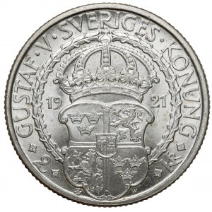 Szwecja, Gustaw V, 2 korony 1921 - 400 rocznica wojny o niepodległość