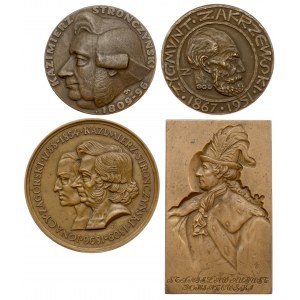 Numizmatycy i numizmatyka - zestaw, plakieta i medale (4szt)