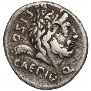 L. Calpurnius Piso oraz Q. Servilius Caepio (100 p.n.e.) Denar