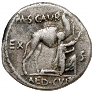 Republika, M. Aemilius Scaurus i P. Plautius Hypsaeus (58 p.n.e.) Denar